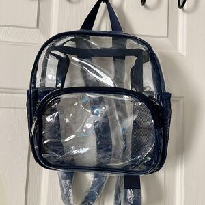 New Clear and Navy Blue Mini Backpack